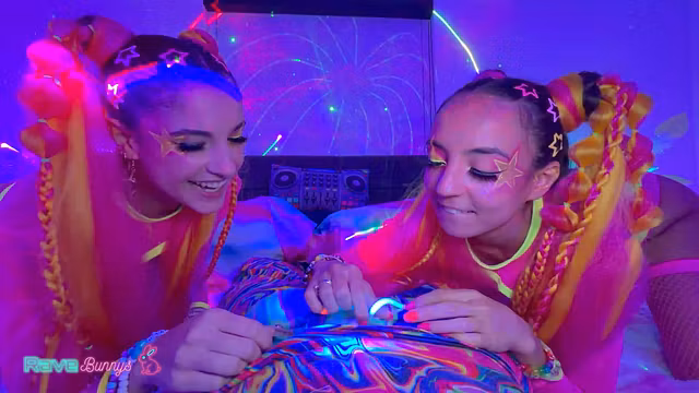 Sasha Tatcha and Madison Steele Shine in Body Paint for a Neon Threeway